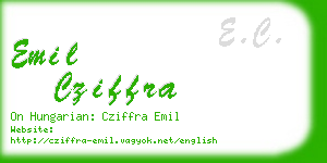 emil cziffra business card